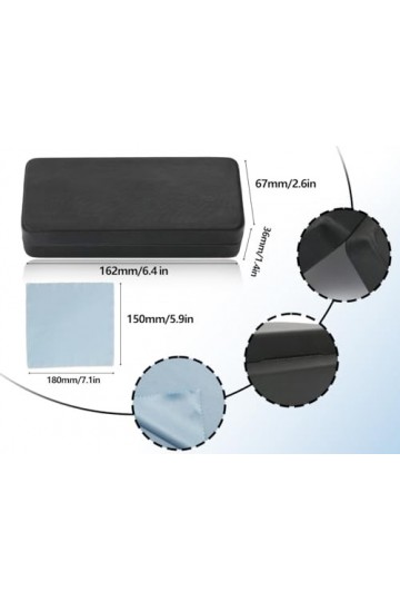 KAPSING Étui à Lunettes à Coque Rigide Grand Étui à Lunettes de Soleil avec Chiffons à Lunettes en Microfibre Étui à Lunettes