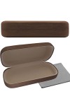 Olicky Étui à Lunettes Rigide avec un Revêtement Extérieur en Imitation de Bois, Boîte à Lunettes en Cuir PU, Portable Étui d