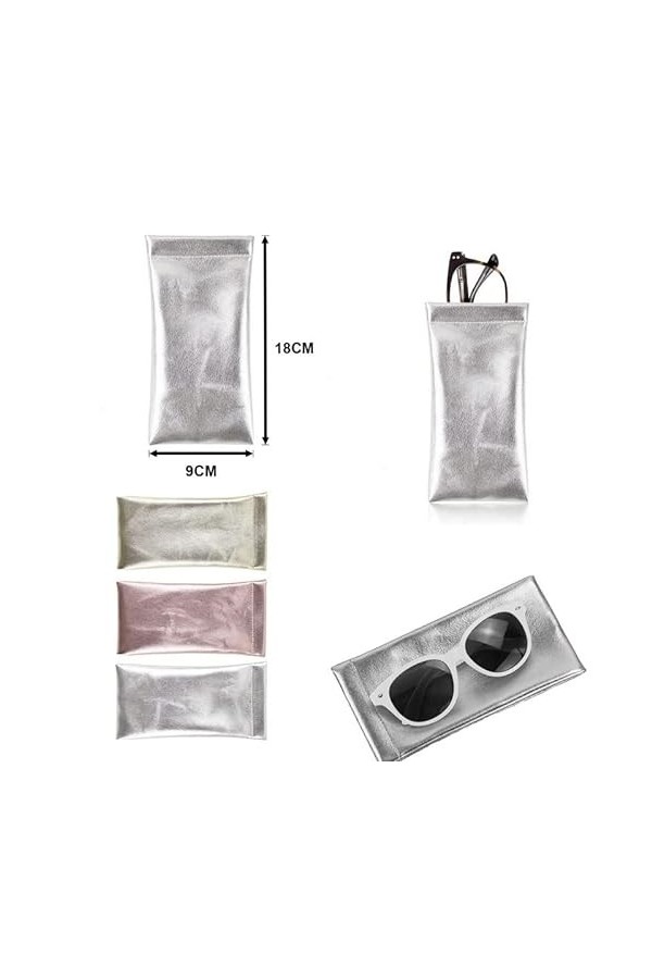 Taperso Housse etui argent lunettes panda et lapin personnalise