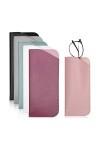 FAINCA Lot de 6 Etui Lunettes en Cuir, Etui Lunettes Souple, Boite à Lunettes Portable, Etuis à Lunettes Femme, Sac à Lunette