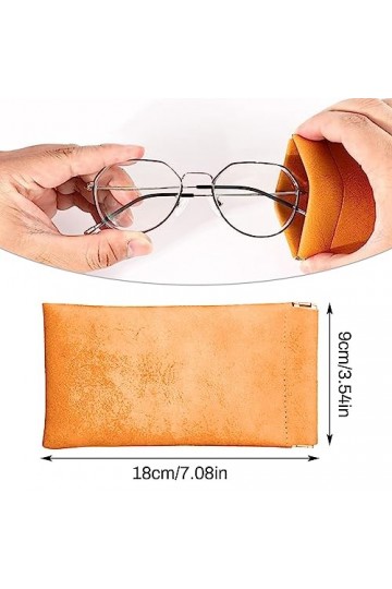 YDYSAA Lot de 3 étuis à lunettes de soleil en cuir synthétique - Portable - En microfibre - Souple - Pour homme et femme, ble