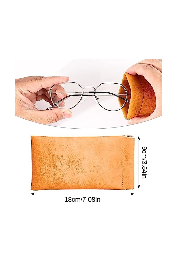 YDYSAA Lot de 3 étuis à lunettes de soleil en cuir synthétique - Portable - En microfibre - Souple - Pour homme et femme, ble
