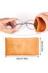 YDYSAA Lot de 3 étuis à lunettes de soleil en cuir synthétique - Portable - En microfibre - Souple - Pour homme et femme, ble