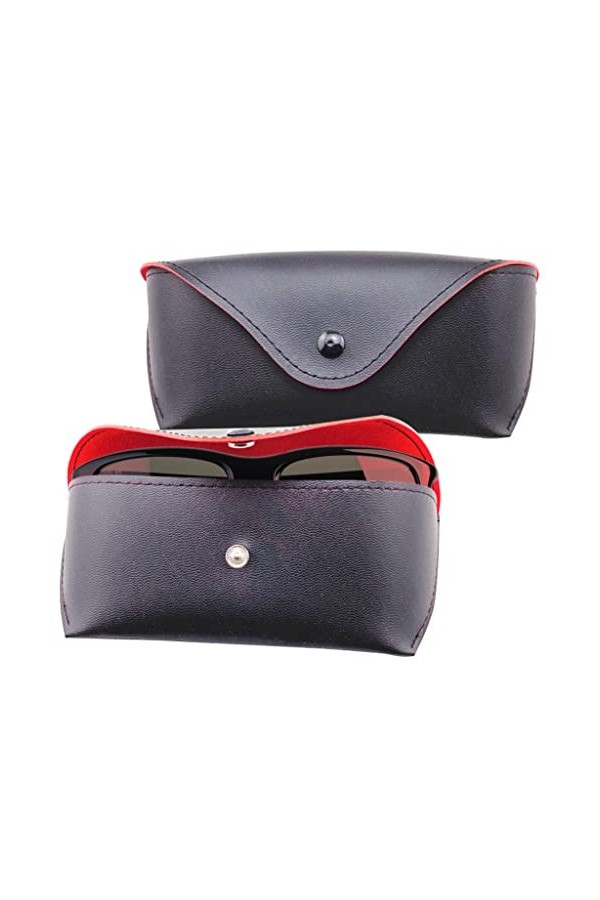 FORYNXHWIN Étui à Lunettes Cuir, 2 Pièces Étui à Lunettes de Soleil en Cuir PU, Étui à Lunettes Portable pour Lunettes de Sol
