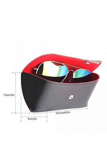 FORYNXHWIN Étui à Lunettes Cuir, 2 Pièces Étui à Lunettes de Soleil en Cuir PU, Étui à Lunettes Portable pour Lunettes de Sol