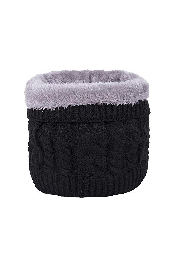 JFAN Echarpe Tube dhiver Femme Homme Motif En Croix Écharpe Chauffant Tour De Cou Tricoté Avec Doublé Polaire Chaud Pour Cyc