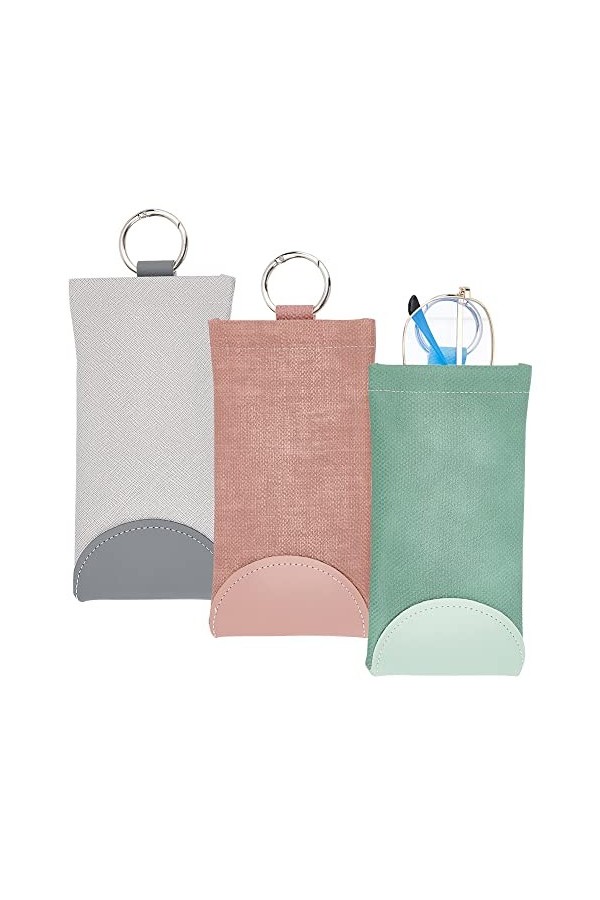 AHANDMAKER Étui à Lunettes Unisexe Résistant à la Pression Portable Simple Sac de Rangement Portable Fermeture Automatique Lu