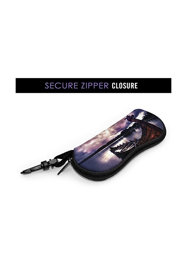 Étui à lunettes avec fermeture éclair Vikings - Léger et portable - Pour le sport