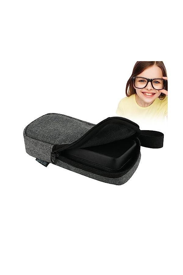 Eayoly Étui à lunettes rigide - Porte-lunettes Pochette pour lunettes de soleil - Étui de protection en verre avec sac de ran
