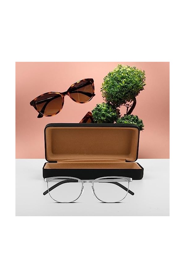 Eayoly Étui à lunettes rigide - Porte-lunettes Pochette pour lunettes de soleil - Étui de protection en verre avec sac de ran