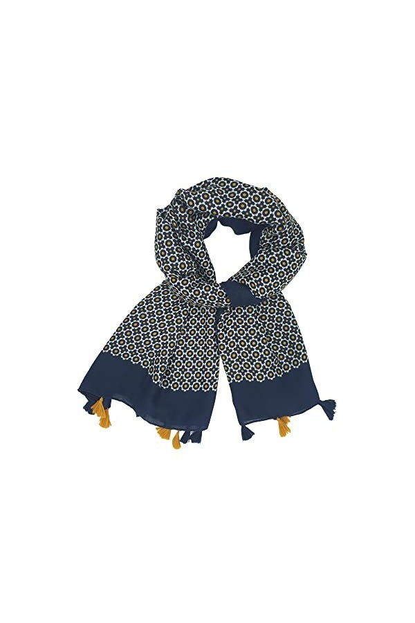ittu Foulard Femme en viscose, Echarpe Bleu Marine, Jaune Moutarde, Rouge, Noir, vert, Idée cadeau anniversaire, saint valent