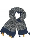 ittu Foulard Femme en viscose, Echarpe Bleu Marine, Jaune Moutarde, Rouge, Noir, vert, Idée cadeau anniversaire, saint valent