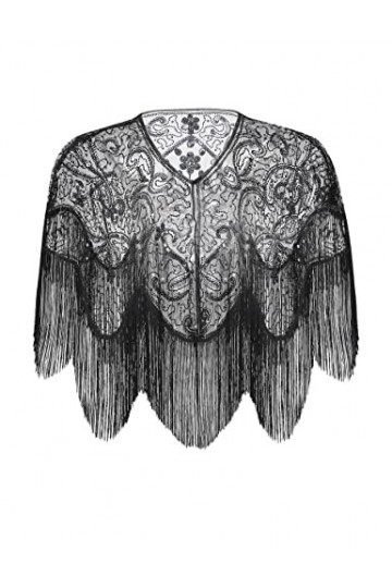 ArtiDeco 1920s Châle, Flapper Accessoires Charleston Cape de Mariage Femme Année 20 Vintage Partie à Thème Soirée