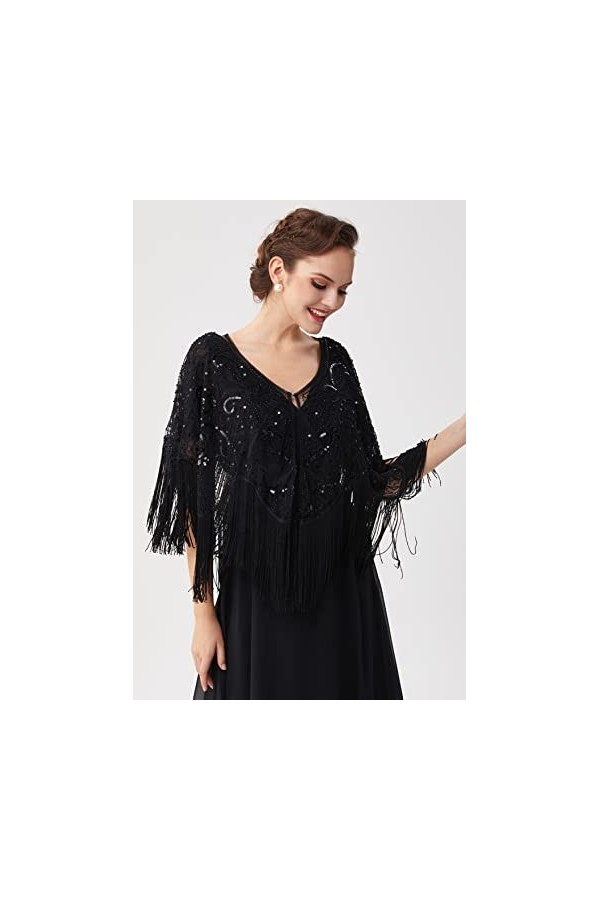 ArtiDeco 1920s Châle, Flapper Accessoires Charleston Cape de Mariage Femme Année 20 Vintage Partie à Thème Soirée