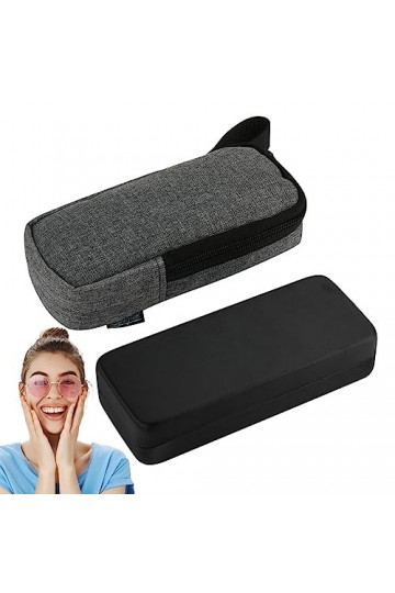 TROONZ Étui à lunettes rigide | Pochette de voyage pour lunettes de soleil - Étui à lunettes de soleil unisexe en cuir PU pou