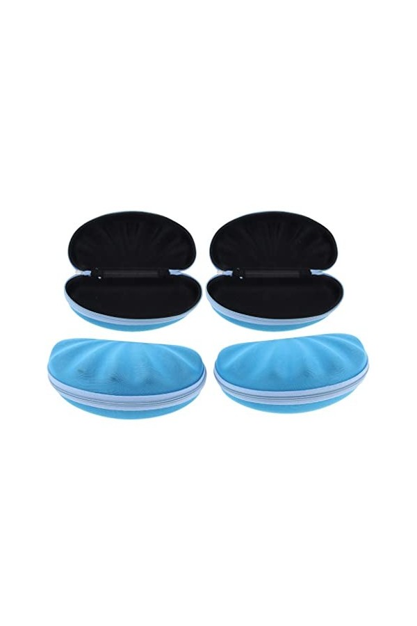 Folpus 4 Pièces EVA Zipper Eyewear Box étui à Lunettes Conteneur de Lunettes, Bleu clair, comme décrit