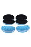 Folpus 4 Pièces EVA Zipper Eyewear Box étui à Lunettes Conteneur de Lunettes, Bleu clair, comme décrit