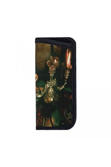 ASEELO Étui à lunettes, bougies et lunettes de soleil effrayantes en néoprène avec fermeture éclair pour femmes, hommes, fill