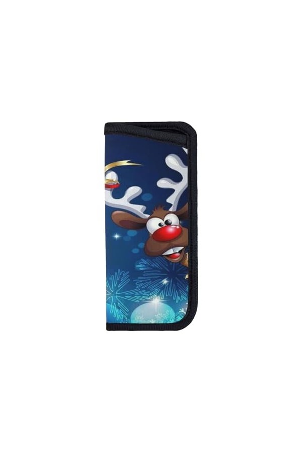 ASEELO Étui à lunettes de Noël, Père Noël, bonhomme de neige, étui à lunettes de soleil élégant et portable en néoprène avec 