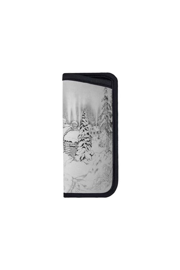 ASEELO Étui à lunettes de Noël en néoprène avec fermeture éclair pour femmes, hommes, filles, Cabine téléphonique dans les ru