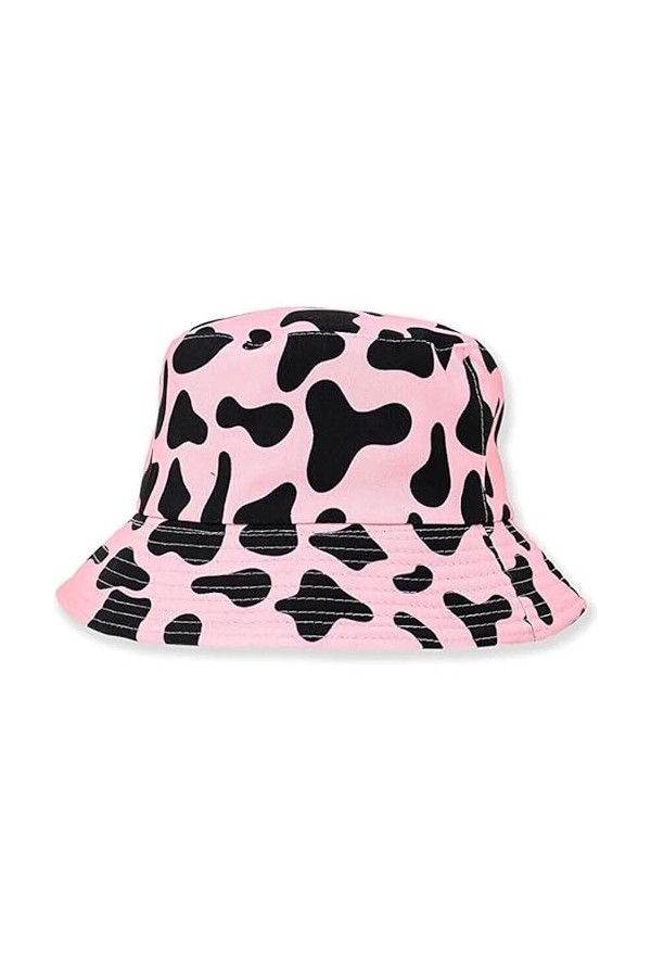 ARG Chapeau cloche unisexe en coton réversible pour lété, les voyages, les festivals, le soleil, le pêcheur, Smiley noir, ta