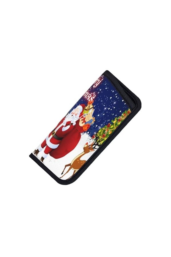 ASEELO Étui à lunettes de soleil élégant et portable en néoprène avec fermeture éclair pour femmes, hommes, filles, Joyeux No