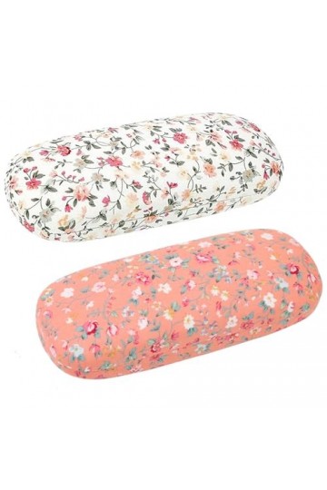 2pcs Étui à Lunettes Floral, Etuis à Lunettes Portables en Tissu à Motif Floral Coque Rigide, Rétro Étui Lunette Rigide Femme