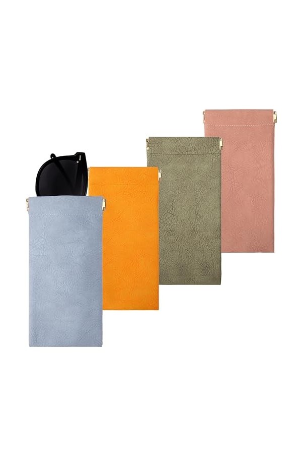 Berdakon Souple PU Cuir Sac Lunettes, Pochette De Lunettes De Soleil En Cuir Portable Sac De Rangement étanche Etui à Lunette