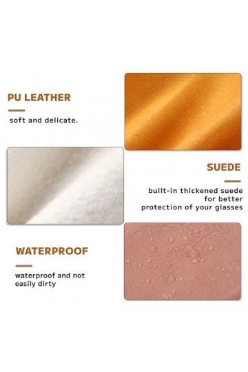 Berdakon Souple PU Cuir Sac Lunettes, Pochette De Lunettes De Soleil En Cuir Portable Sac De Rangement étanche Etui à Lunette
