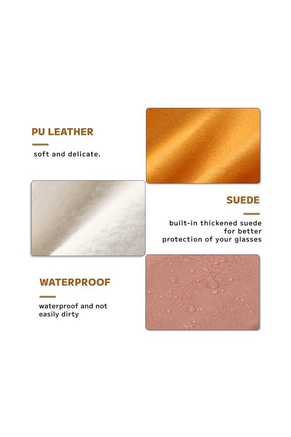 Berdakon Souple PU Cuir Sac Lunettes, Pochette De Lunettes De Soleil En Cuir Portable Sac De Rangement étanche Etui à Lunette