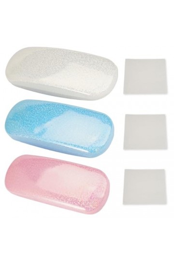 3 Pièces Etui Lunettes Rigide, Boite Lunette Étui à Lunettes Femme de Soleil en Cuir Rigide, Boîte de Rangement Anti-Stress, 