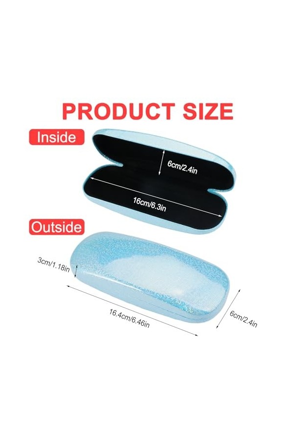 3 Pièces Etui Lunettes Rigide, Boite Lunette Étui à Lunettes Femme de Soleil en Cuir Rigide, Boîte de Rangement Anti-Stress, 