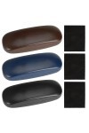 3 Pièces Étuis à Lunettes Rigides avec 3 Chiffon de Nettoyage, Boîte à Lunettes de Soleil en Cuir PU, Boite Lunettes Rigide P