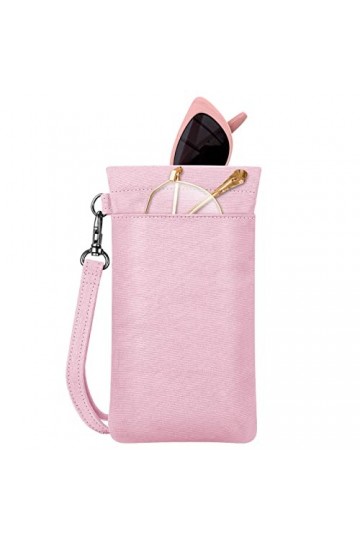 Fintie Double pochette à lunettes avec sangle de transport, portable en microfibre souple, rose, taille unique