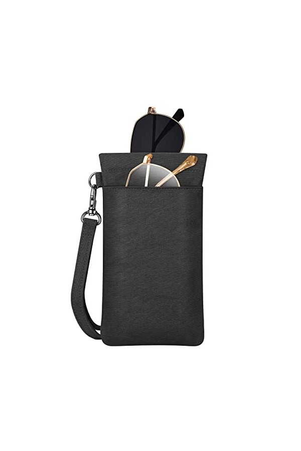 Fintie Double pochette à lunettes avec sangle de transport, portable en microfibre souple, rose, taille unique