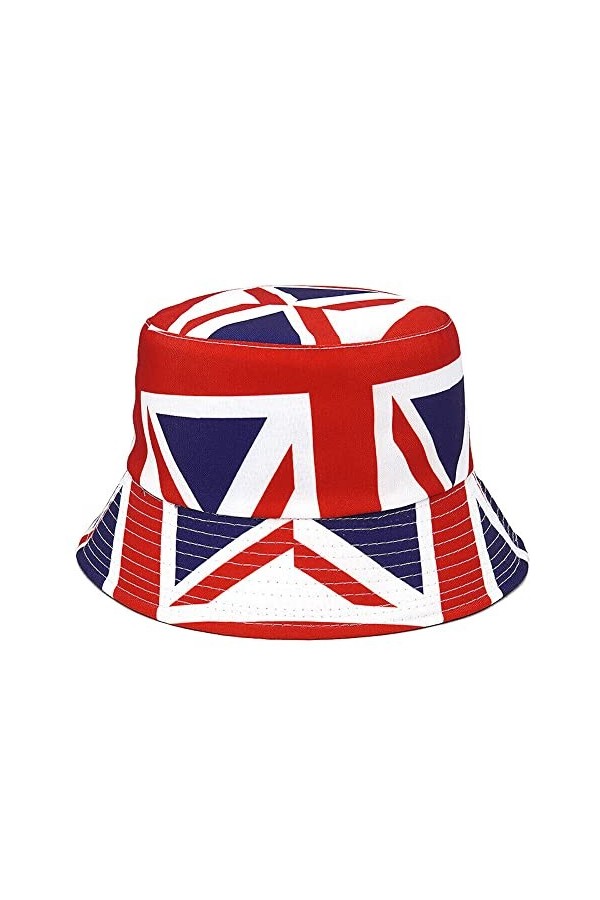 ARG Chapeau cloche unisexe en coton réversible pour lété, les voyages, les festivals, le soleil, le pêcheur, Smiley noir, ta