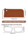 PandaHall 4pcs Étuis à Lunettes Souples, 4 Couleurs Étui à Lunettes en Feutre de Laine Demi-Slip Lunettes de Soleil Pochette 