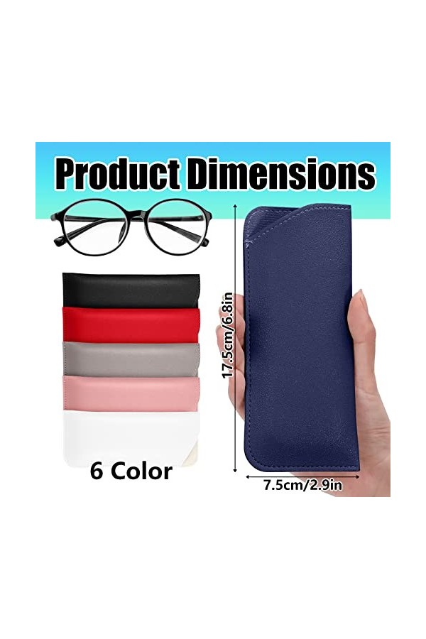 MingZhuInC Eétui Lunettes Souple, 6 Pièces Etui Lunettes, Pochette à Lunettes Pliante Pour Femmes Hommes