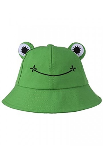 Bob mignon grenouille en coton chapeau de soleil à large bord chapeau de pêcheur pour adulte femme fille