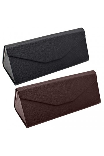 CWED 2 Pièces Etui à Lunettes, Étui Pliable à Lunettes de Soleil,Boîte à Lunettes Portable, Housse de protection pour lunette