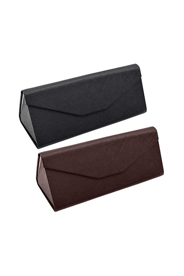 CWED 2 Pièces Etui à Lunettes, Étui Pliable à Lunettes de Soleil,Boîte à Lunettes Portable, Housse de protection pour lunette