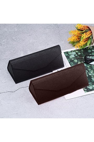 CWED 2 Pièces Etui à Lunettes, Étui Pliable à Lunettes de Soleil,Boîte à Lunettes Portable, Housse de protection pour lunette