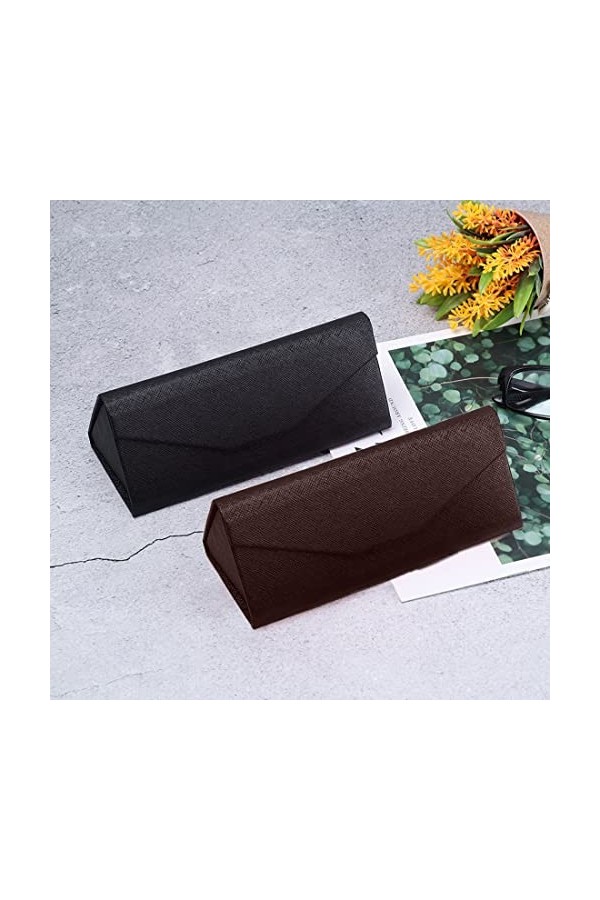 CWED 2 Pièces Etui à Lunettes, Étui Pliable à Lunettes de Soleil,Boîte à Lunettes Portable, Housse de protection pour lunette