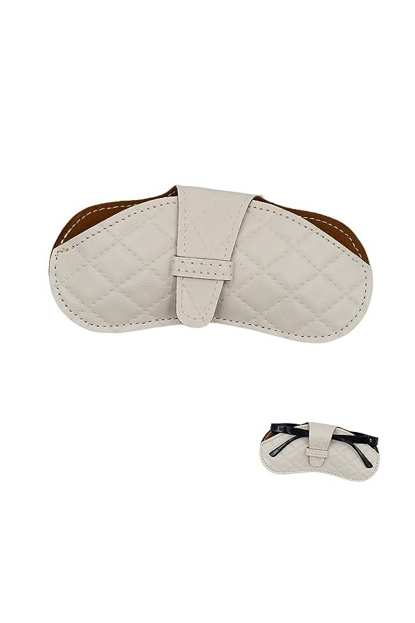 WURTON Sac à lunettes de soleil en cuir souple, étui à lunettes souple pour femme, pochette pour lunettes de soleil, pochette