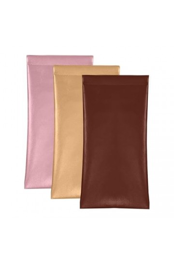 CCAIPU 3 Pcs Etui à lunettes souple Etui à lunettes en cuir PU avec doublure en microfibre, Sac à lunettes pour Femmes Hommes