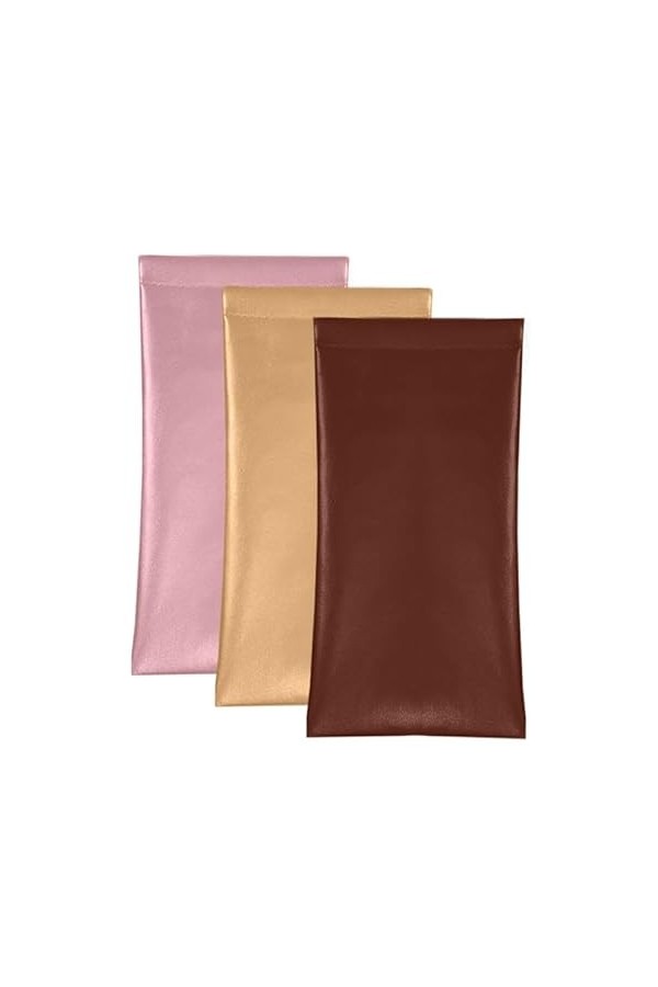 CCAIPU 3 Pcs Etui à lunettes souple Etui à lunettes en cuir PU avec doublure en microfibre, Sac à lunettes pour Femmes Hommes