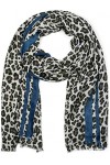styleBREAKER Châle pour femme avec motif léopard, rayures colorées et franges, écharpe dhiver, étole, foulard 01017082, coul