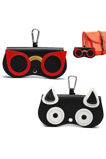 Bogoro 2 Pcs Etui à lunettes de soleil, Etui à lunettes portable en cuir, Étui À Lunettes Souple pour Femme, Étui À Lunettes 