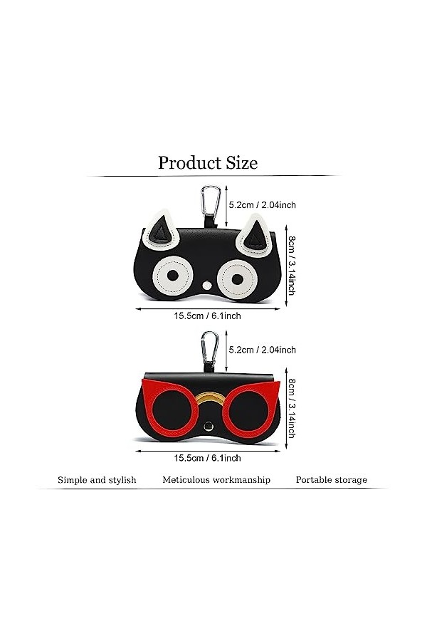 Bogoro 2 Pcs Etui à lunettes de soleil, Etui à lunettes portable en cuir, Étui À Lunettes Souple pour Femme, Étui À Lunettes 