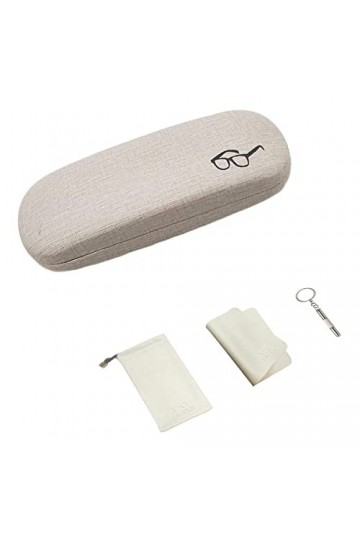 LRZCGB Étui de protection pour lunettes, étui de voyage portable pour homme, femme et enfant, beige, Medium